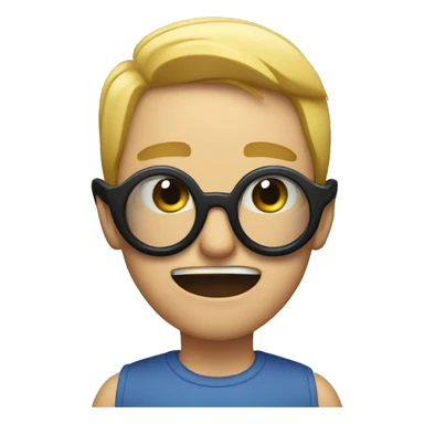 shocked emoji removing black goggles  sticker