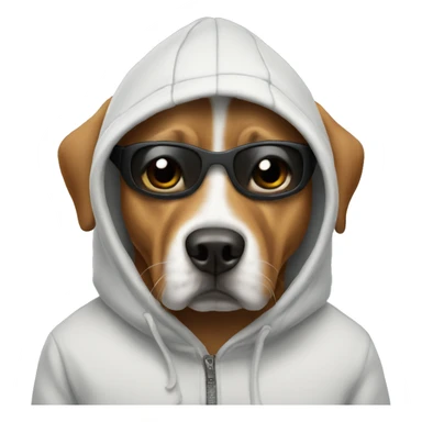 Dog wearing a hoodie and ski mask  sticker