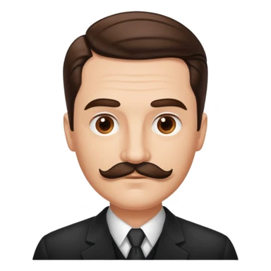 Brown mustache and slicked back hair man  sticker