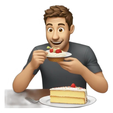 guy eating cake sticker