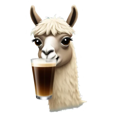 Llama drinking espresso martini sticker