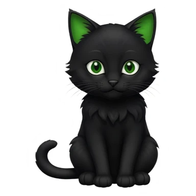 Chat noir peinture mignon assis sticker