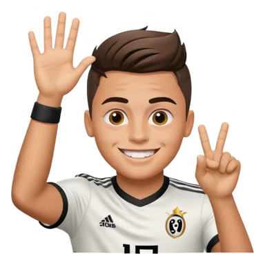 Paulo dybala celebnration  but emoji like whti emoji face and hand sticker