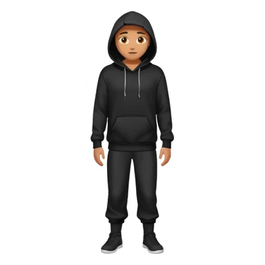 fullbody Mysterious man in black hoodie sticker