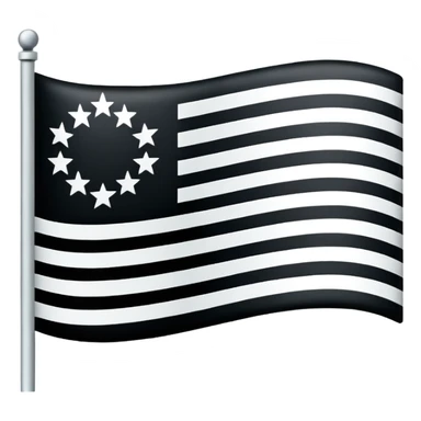 A flag with black and white horizontal lines sticker