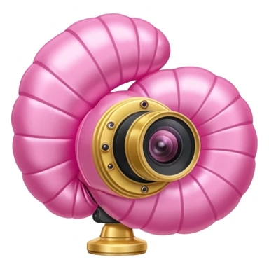 gold rococo pink inflatable balloon shell camcorder sticker