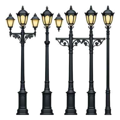 Different classic street lamp posts sticker