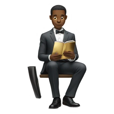 Billionaire reading gold magazine and mobile phone sticker