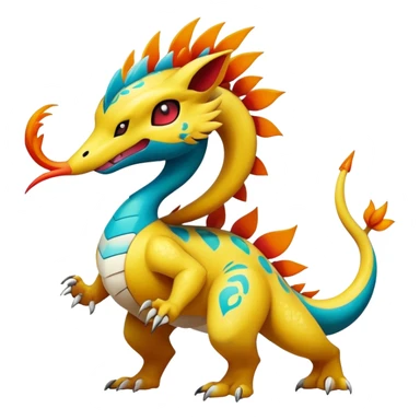 exotic fantasy-creature-Fakémon-Pokémon, full body, with random markings sticker