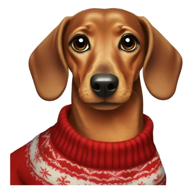 Dachshund wearing Christmas sweater sticker