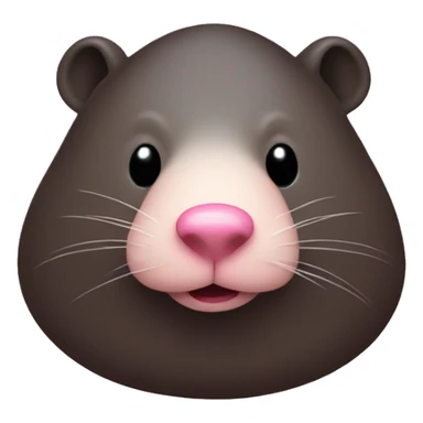 Mole with its eyes closed. and just the tip of its nose is pink.  sticker