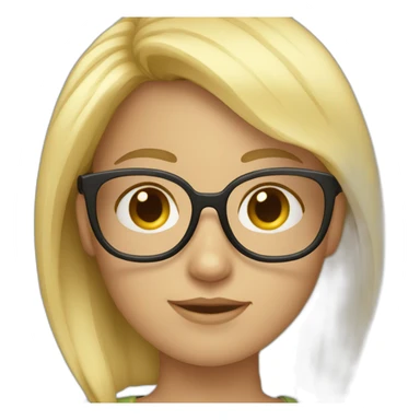 blonde-haired-girl-with-the-glases-What? sticker