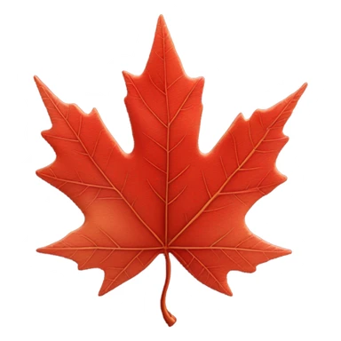 A beautiful red Canadian Maple Leaf, with high detail, resolution, quality sticker