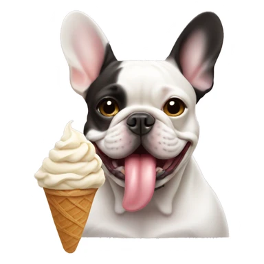 French bulldog eating ice cream sticker