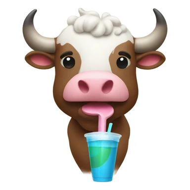 Bull holding a smoothie sticker