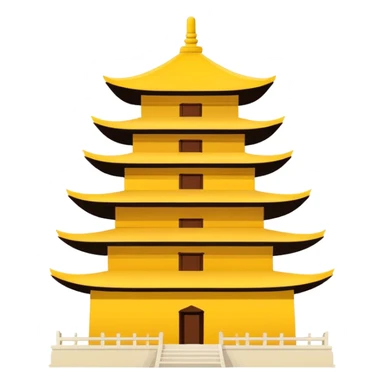 Extremely simplified Chinese pagoda symbol, minimal lines, basic emoji sticker