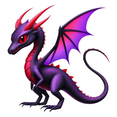 Colorful Neon Black and red and purple Gothic Edgy Tropical Flygon-Aurorus-Salandit-Salazzle-Amaura-Hybrid-Creature sticker