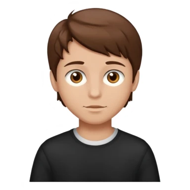a boy with brown hair and brown eyes sticker