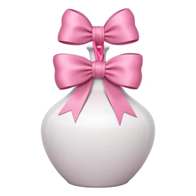 vaso branco com laço rosa sem flores sticker