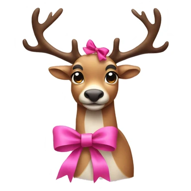 Pretty Reindeer with a pink bow sticker
