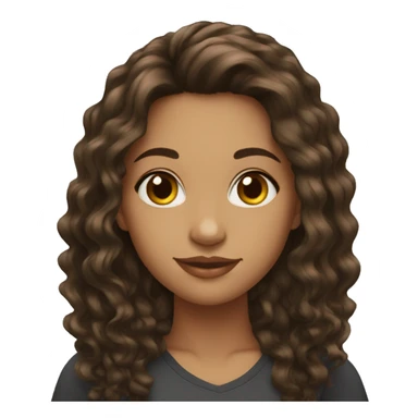 girl latina wavy long hair black sticker