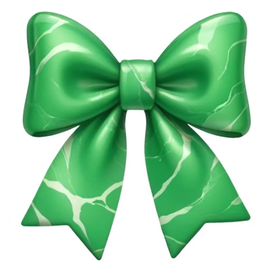 marble green bow sticker