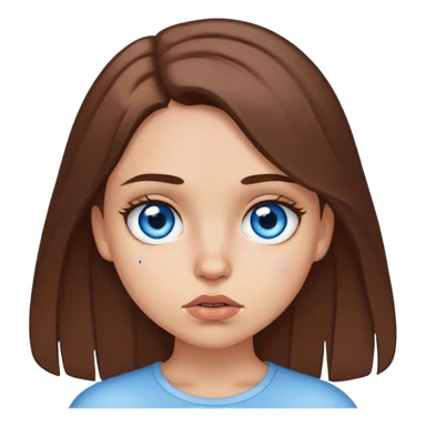 Blue eyed, brown haired girl with a scar on her lip sticker