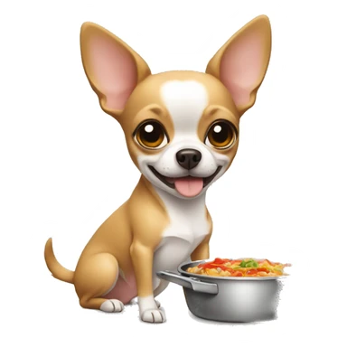A chihuahua cooking her own food  sticker