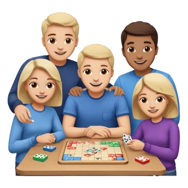 white friends playing board game sticker