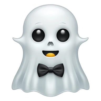 A ghost with a bowtie sticker