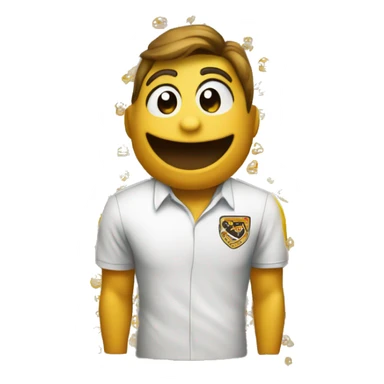 Emoji de la mascota universitaria de la UCV con su camisa del equipo celebrando  sticker