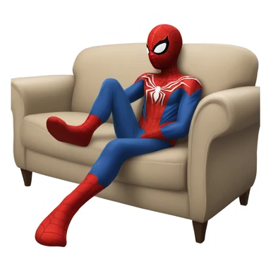 Spider-Man laying on the couch sticker