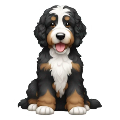 bernedoodle with computer sticker