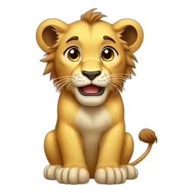The lion cub is crying sticker