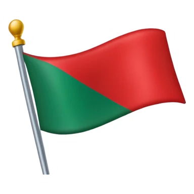 Una bandera roja y verde abajo corte recto sticker