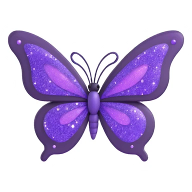 purple butterfly with sparkles sticker