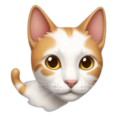 Cat with human ear sticker