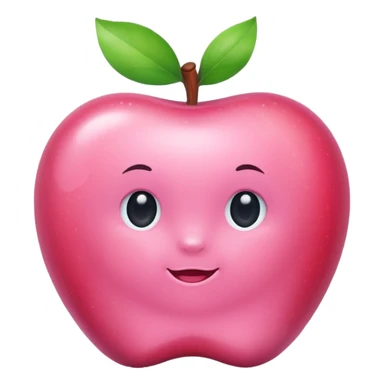 baby pink colored clear apple without eyes or mouth  sticker