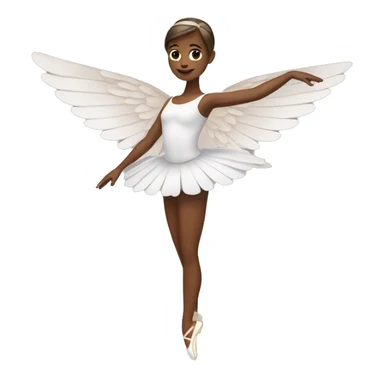 Brown ballerina white wings sticker