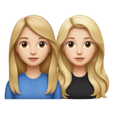 Uma cabelo loiro lizo e grande outra cabelo ondulado meio castanho meio loiro e outra lizo castanho sticker