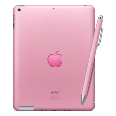 soft pink ipad with white pen sticker