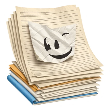 mac os mixed papers skeuomorphic sticker