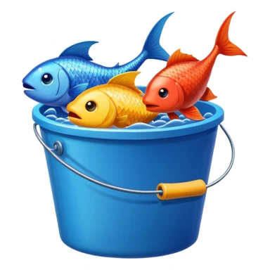 fishes in bucket sticker