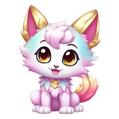 Cute Kawaii Chibi Anthro Sona Pretty Shiny Colorful Sparkly Fakemon-Sona Full Body sticker