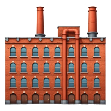 wide old factory made of bricks without pipes sticker