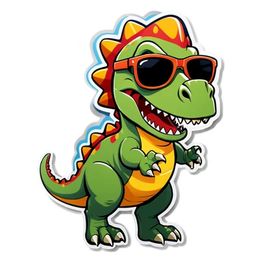Dinosaure with a join and sunglasses  sticker
