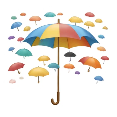 Numbers raining with umbrella sticker