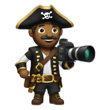 A pirate with a video camera sticker
