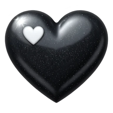 heart with black glitter and white heart sticker