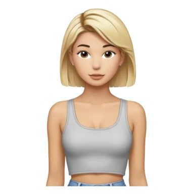 Hailey bieber cheveux court blond voir tout le corps  sticker